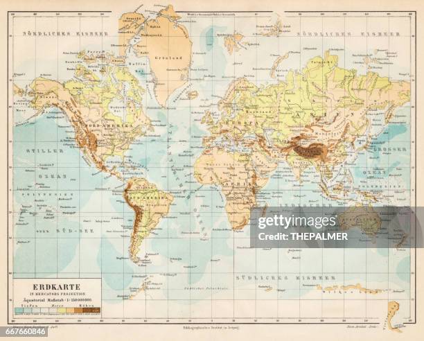 World Map 1895 High-Res Vector Graphic - Getty Images