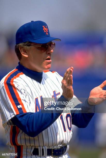 Closeup of New York Mets manager Jeff Torborg during game vs Montreal Expos at Shea Stadium. Flushing, NY 4/10/1992 CREDIT: Chuck Solomon