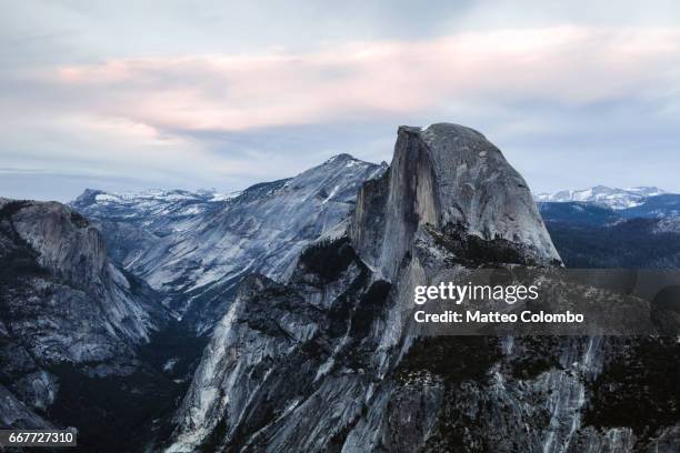 sunset over half dome, yosemite, california, usa - half dome stock pictures, royalty-free photos & images