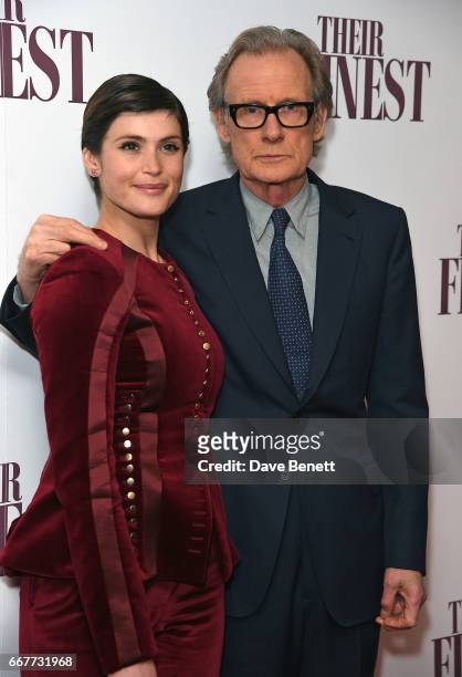 Gemma Arterton and Bill Nighy attend a special screening of "Their Finest" at the BFI Southbank on April 12, 2017 in London, England.