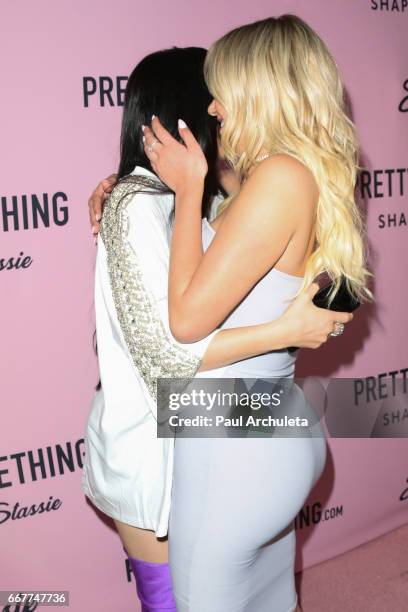Reality TV Personality Kylie Jenner and Social Media Personality Anastasia Karanikolaou attend the "PrettyLittleThing" campaign launch on April 11,...