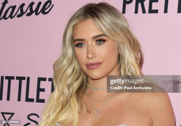 Social Media Personality Anastasia Karanikolaou attends the "PrettyLittleThing" campaign launch on April 11, 2017 in Los Angeles, California.