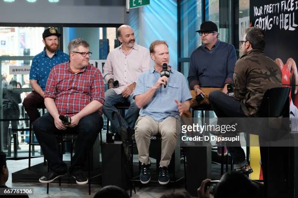 Henry Zebrowski, Casper Kelly, Matt Servitto, Dave Willis, and Dana Snyder attend the Build Series to discuss "Your Pretty Face is Going to Hell" at...