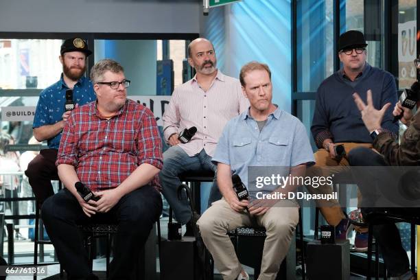 Henry Zebrowski, Casper Kelly, Matt Servitto, Dave Willis, and Dana Snyder attend the Build Series to discuss "Your Pretty Face is Going to Hell" at...