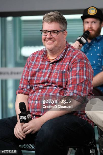 Casper Kelly and Henry Zebrowski attend the Build Series to discuss "Your Pretty Face is Going to Hell" at Build Studio on April 12, 2017 in New York...