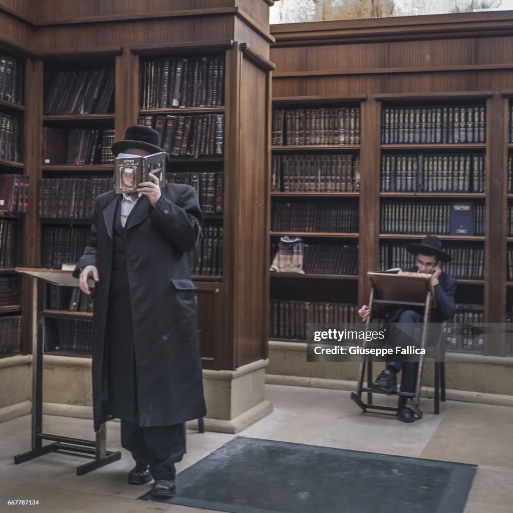 Inside the library of the Western Wall, Jerusalem