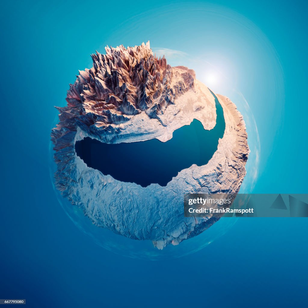 Lago Ginebra 3D planeta 360 grados esfera Panorama azul