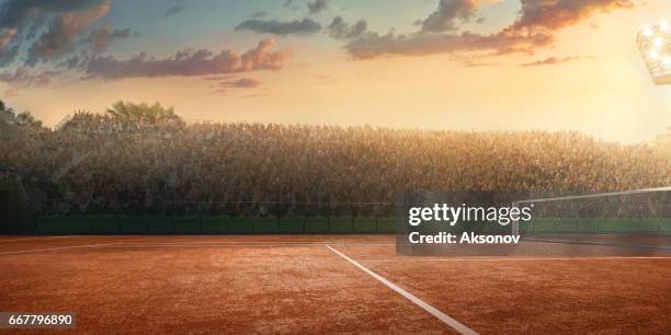 tennis: playing court - tennis crowd stock pictures, royalty-free photos & images