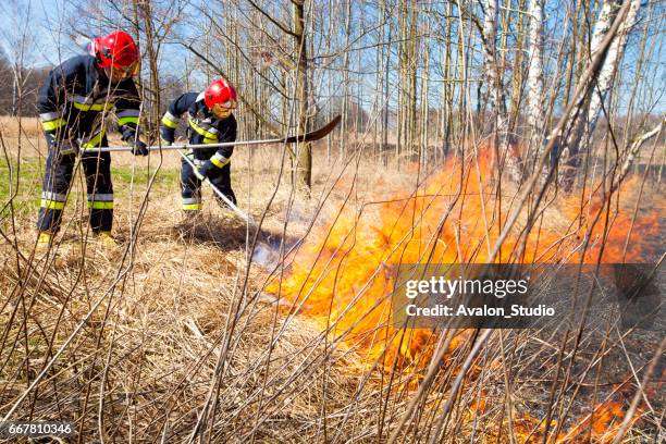 brandschutz - feuerwehrschlauch stock-fotos und bilder