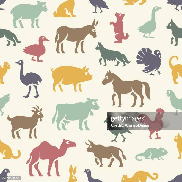 livestock pattern - ram animal stock illustrations