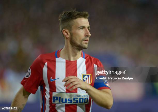 Gabi Fernandez of Atletico de Madrid looks on during the match between Club Atletico de Madrid v Leicester City as part of UEFA Champions League...