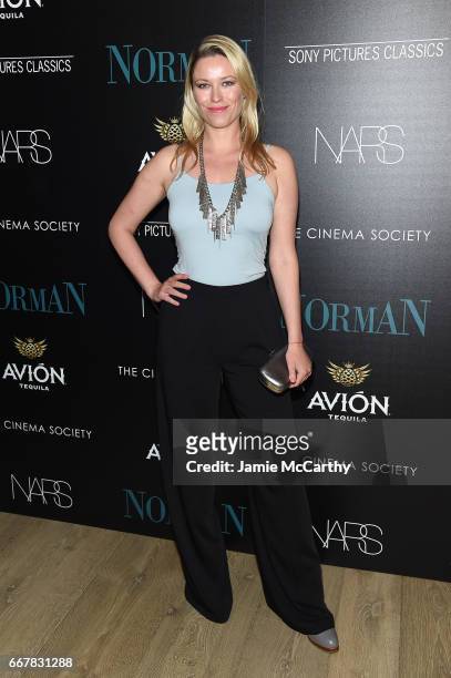 Kiera Chaplin attends a screening of Sony Pictures Classics' "Norman" hosted by The Cinema Society at the Whitby Hotel on April 12, 2017 in New York...