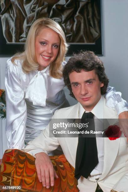 French singer and songwriter Michel Sardou with his wife Elizabeth Haas, aka Babette.