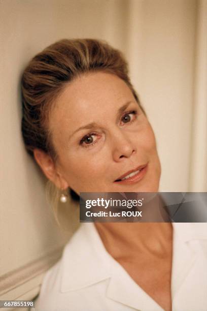 Swiss Actress Marthe Keller on the set of the film Le Derriere, directed by Valerie Lemercier.