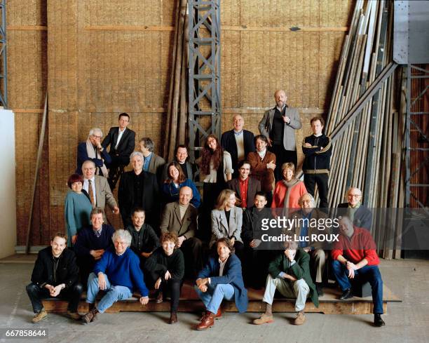 Photographs of French film directors and screenwriters were taken at the film studios of Boulogne on two different occations. Present for the first...