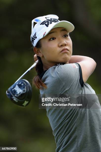 Lydia Ko of New Zealand plays a tee shot on the ninth hole during the first round of the LPGA LOTTE Championship Presented By Hershey at Ko Olina...