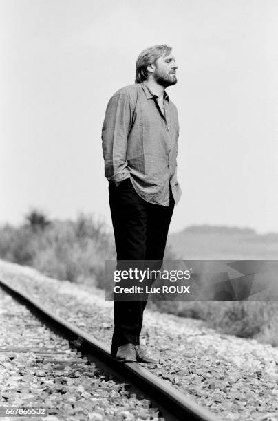 French actor Gerard Depardieu during the filming of the Bruno Nuytten movie Camille Claudel, in which he played the role of French sculptor Auguste...