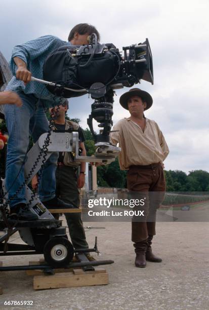 French actor Claude Brasseur on the set of the film Dandin, directed by Roger Planchon.