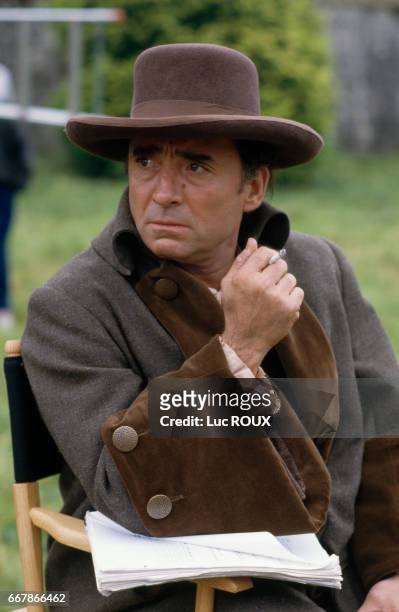 French actor Claude Brasseur on the set of the film Dandin, directed by Roger Planchon.