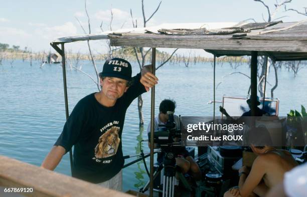 French director Claude Lelouch on the set of his film Itineraire d'un Enfant Gate.