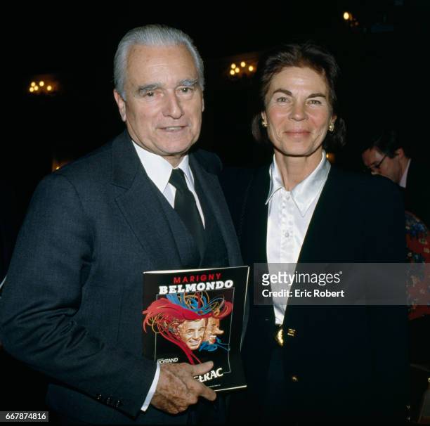 Former French prime minister Jacques Chaban-Delmas and his wife Micheline attend opening night of the play Cyrano de Bergerac, directed by Robert...