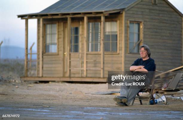 Enlish director Alan Parker on the set of his film Come See the Paradise.