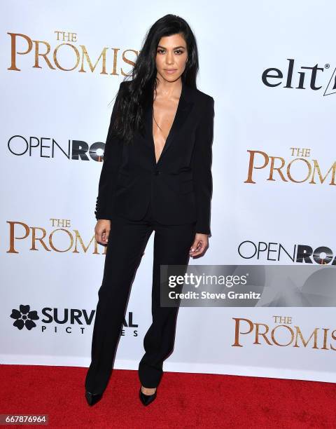 Kourtney Kardashian arrives at the Premiere Of Open Road Films' "The Promise" at TCL Chinese Theatre on April 12, 2017 in Hollywood, California.