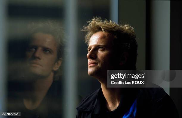 French actor Christopher Lambert on the set of Why Me?, directed by Gene Quitano.