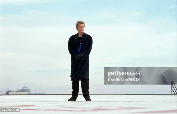 French actor Christopher Lambert on the set of Why Me?, directed by Gene Quitano.