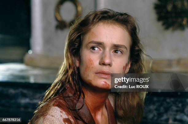 French actress Sandrine Bonnaire on the set of the film Sous le Soleil de Satan , directed by Maurice Pialat. The film went on to win the Palme D'Or...