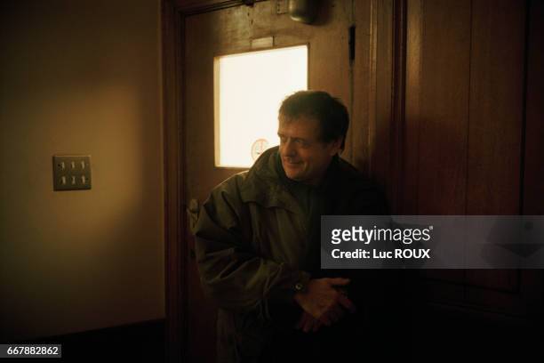 French director Patrice Chereau on the set of his film Intimacy.