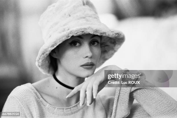 French actress Emmanuelle Beart during a photo shoot at the Ritz hotel in Paris.