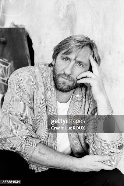 French actor Gerard Depardieu during the filming of the Bruno Nuytten movie Camille Claudel, in which he played the role of French sculptor Auguste...