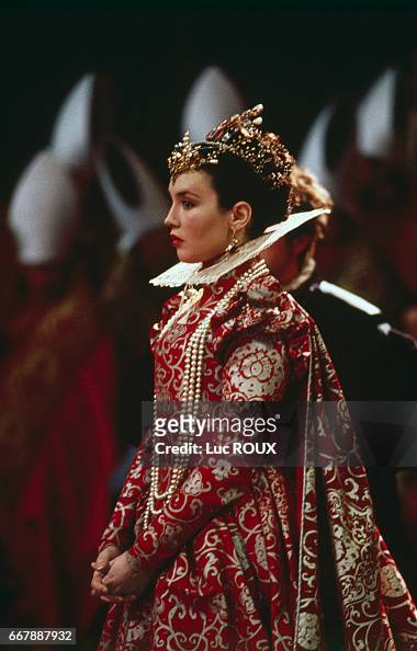 French actress Isabelle Adjani on the set of La Reine Margot , based ...