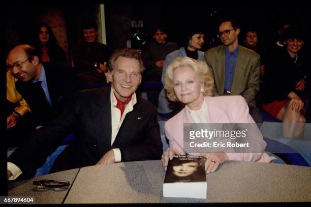 Jean Pierre Aumont and Maria Riva, daughter of Marlene Dietrich, on the set.