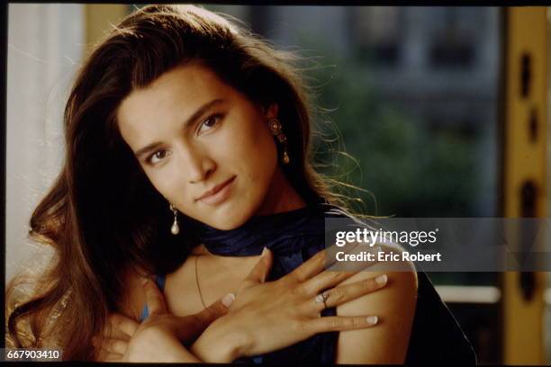 Portrait of actress Hellena Schmied in the film 'Barcelona' , 1994.