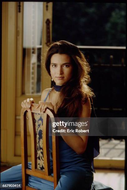 Portrait of actress Hellena Schmied in the film 'Barcelona' , 1994.