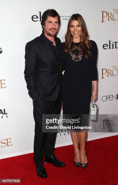 Actor Christian Bale and wife Sibi Blazic attend the premiere of Open Road Films' "The Promise" at TCL Chinese Theatre on April 12, 2017 in...