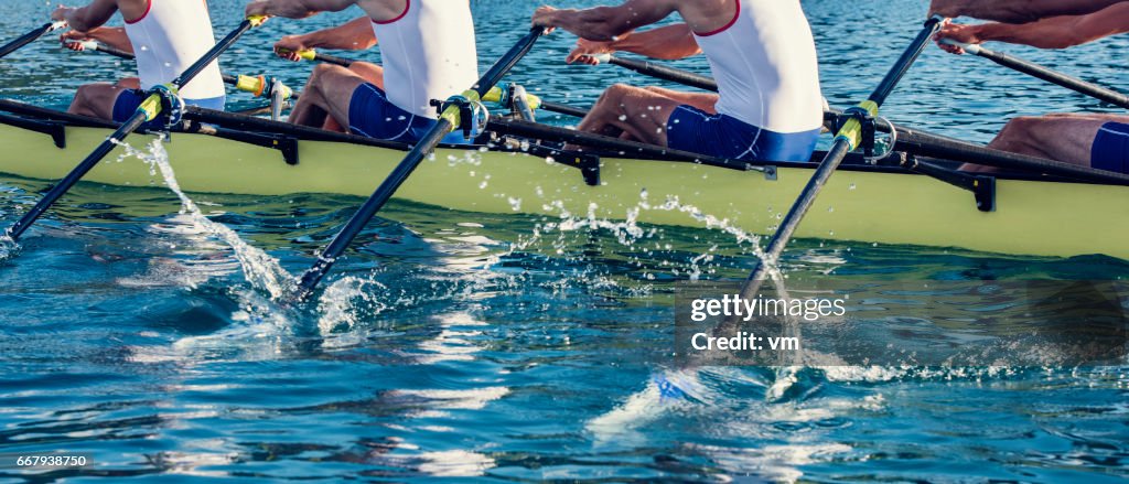 Four men in a rowboat