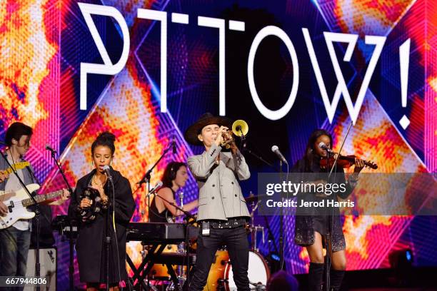 Spencer Ludwig performs at the 2017 PTTOW! Summit: Love & Courage at Terranea Resort on April 12, 2017 in Rancho Palos Verdes, California.