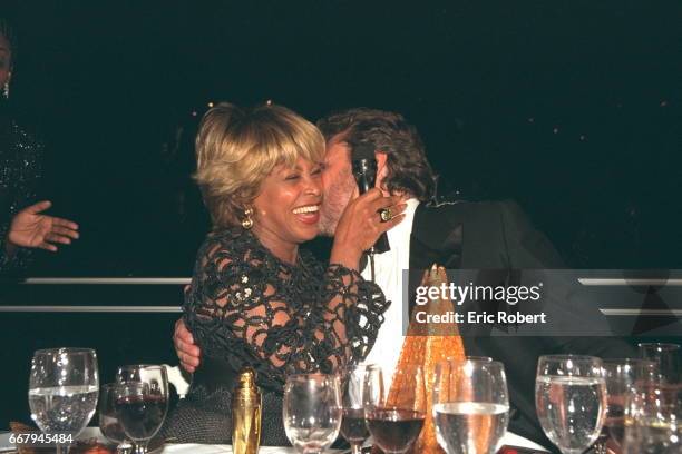 Portrait de Tina Turner et Alain Dominique Perrin.