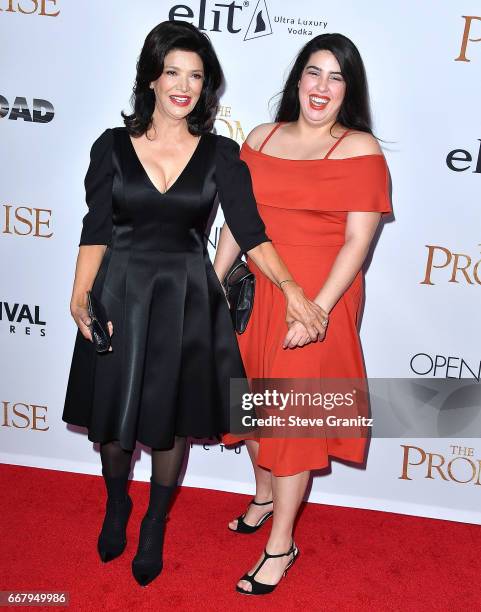 Shohreh Aghdashloo, Tara Touzie arrives at the Premiere Of Open Road Films' "The Promise" at TCL Chinese Theatre on April 12, 2017 in Hollywood,...