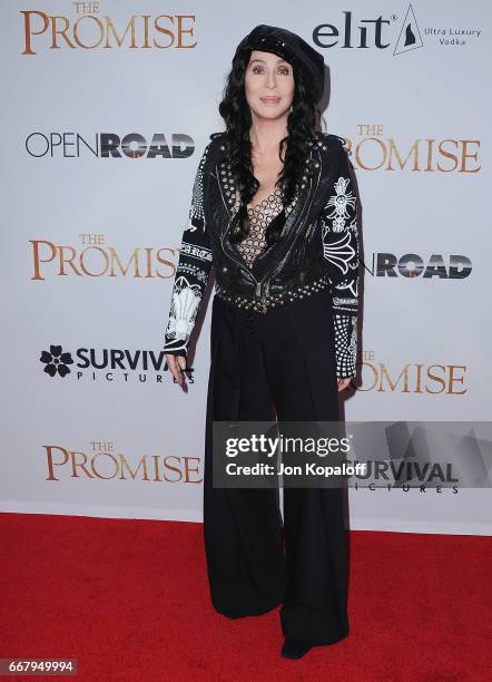 Cher arrives at the Los Angeles Premiere "The Promise" at TCL Chinese Theatre on April 12, 2017 in Hollywood, California.