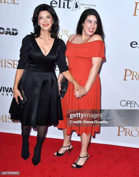 Shohreh Aghdashloo, Tara Touzie arrives at the Premiere Of Open Road Films' "The Promise" at TCL Chinese Theatre on April 12, 2017 in Hollywood,...