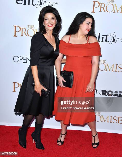 Shohreh Aghdashloo, Tara Touzie arrives at the Premiere Of Open Road Films' "The Promise" at TCL Chinese Theatre on April 12, 2017 in Hollywood,...