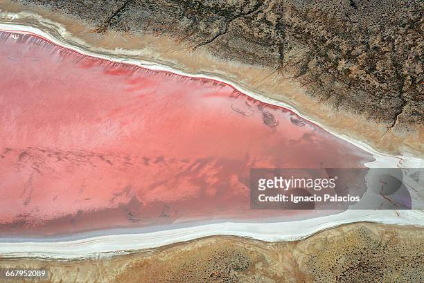 lake eyre aerial image - lake eyre stock pictures, royalty-free photos & images