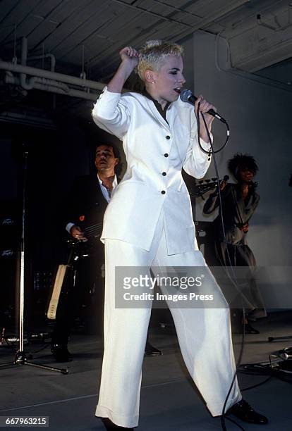Annie Lennox performing in concert circa 1989 in New York City.