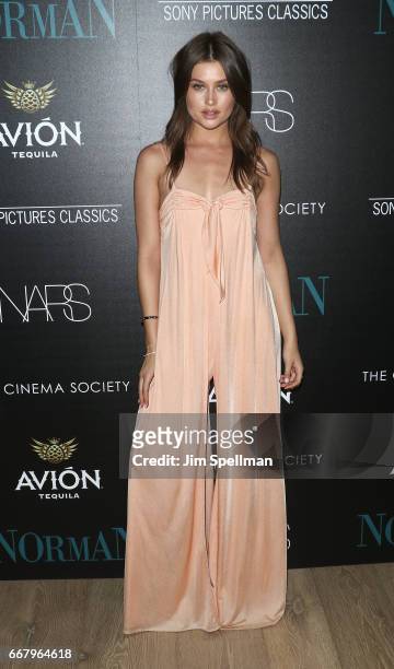 Model Lexi Wood attends the screening of Sony Pictures Classics' "Norman" hosted by The Cinema Society with NARS & AVION at the Whitby Hotel on April...