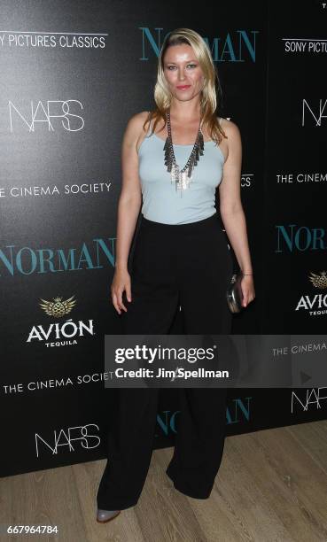 Actress Kiera Chaplin attends the screening of Sony Pictures Classics' "Norman" hosted by The Cinema Society with NARS & AVION at the Whitby Hotel on...