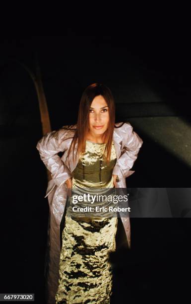 French pop singer Zazie is filming the music video for her song "Tous des Anges."